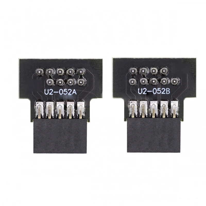 1Set Down & Up Schuine 90 Graden Mannelijk Naar Vrouwelijke Usb 2.0 10pin 9pin Header Voor Moederbord Extensie Adapter