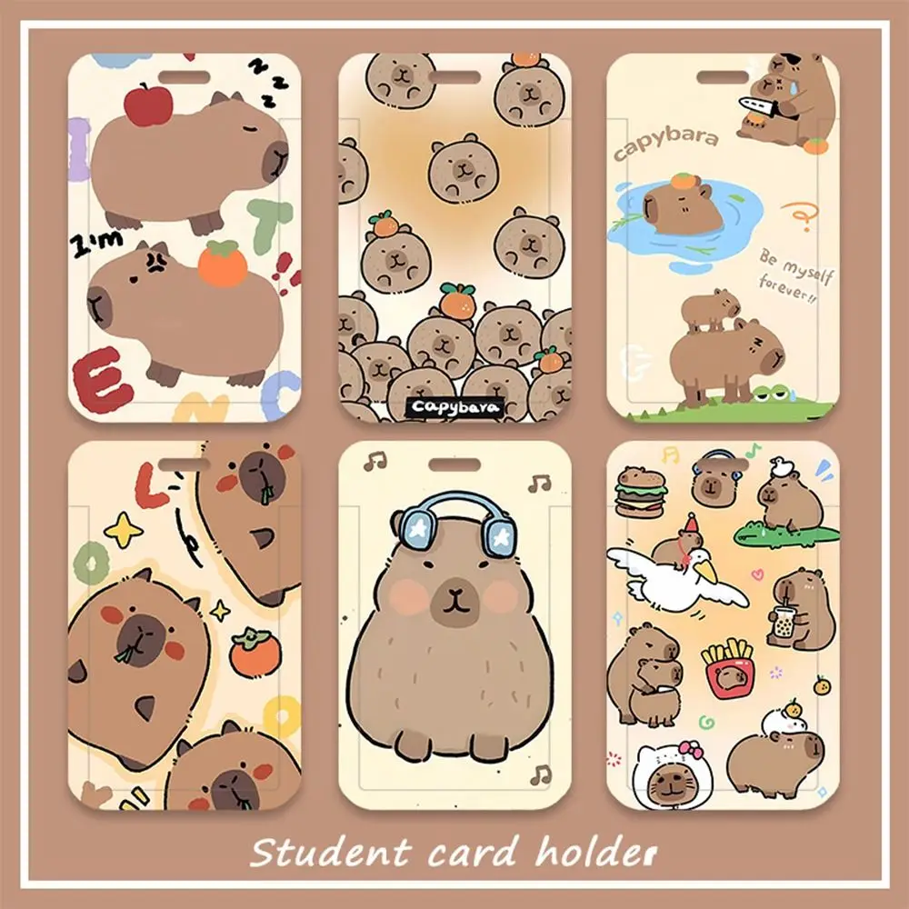 

Cartoon Multifunctional Card Holder Plastic Capybara Card Case Bus Card Cover Case Students