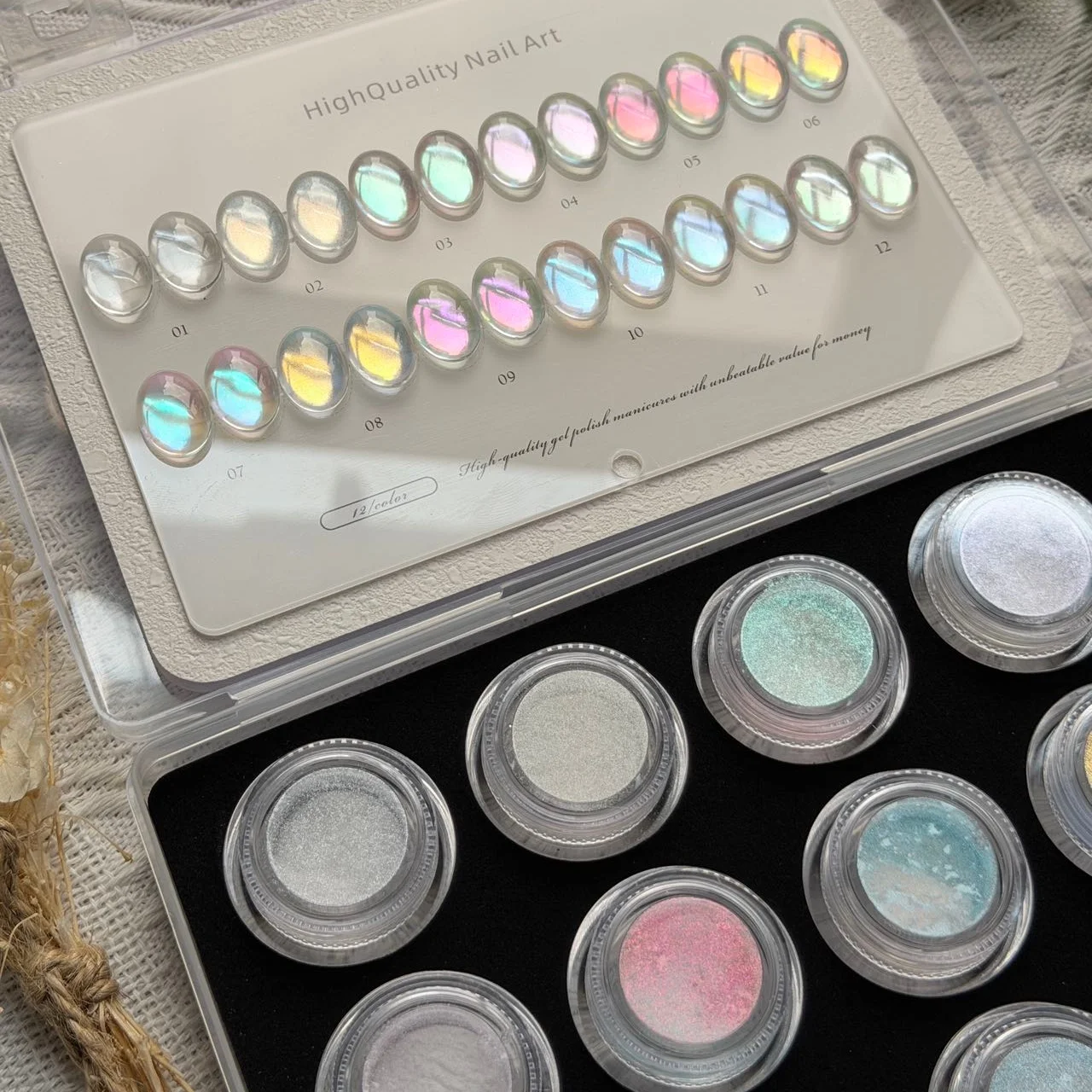 High-End Nail Art Kit, 12 Colors Hydrating Series Nail Powder, Ultra-Fine Glitter, Perfect Gift, Professional Quality