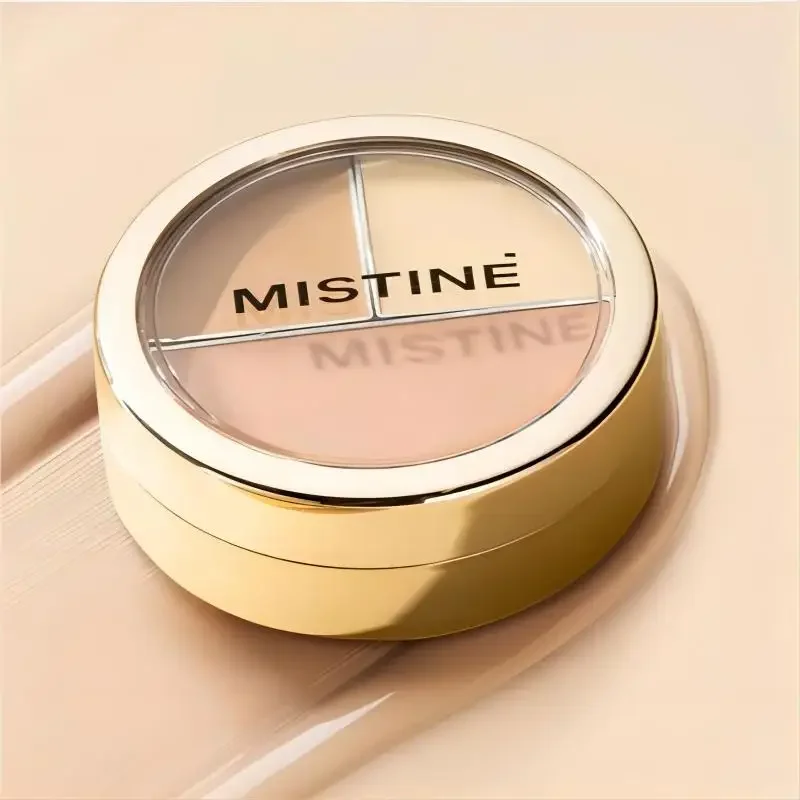 Mistine พาเลทคอนซีลเลอร์3สีครีมปกปิดติดทนนานรอยสิวรอยสิวรอยหมองคล้ำเครื่องสำอางบนใบหน้าที่หายาก