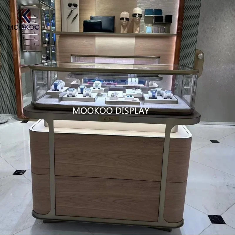 custom.Customized LED-Lit Glass Counters Museum Jade Exhibition Booths Shopping Malls Jewelry Mobile Phone Display Showcases