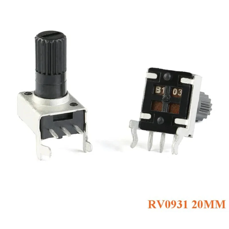 10pcs RV0931 Potentiometer Side-Adjustable Handle 20mm Shaft 1KB102 5KB502 10KB103 50KB503 100KB504 WH09 0931