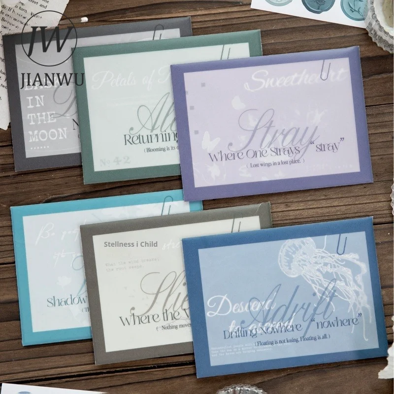 

JIANWU Vintage Flower Butterfly Tree Shadow Landscape Material Collage Envelope Set Journal Student Supplies Stationery