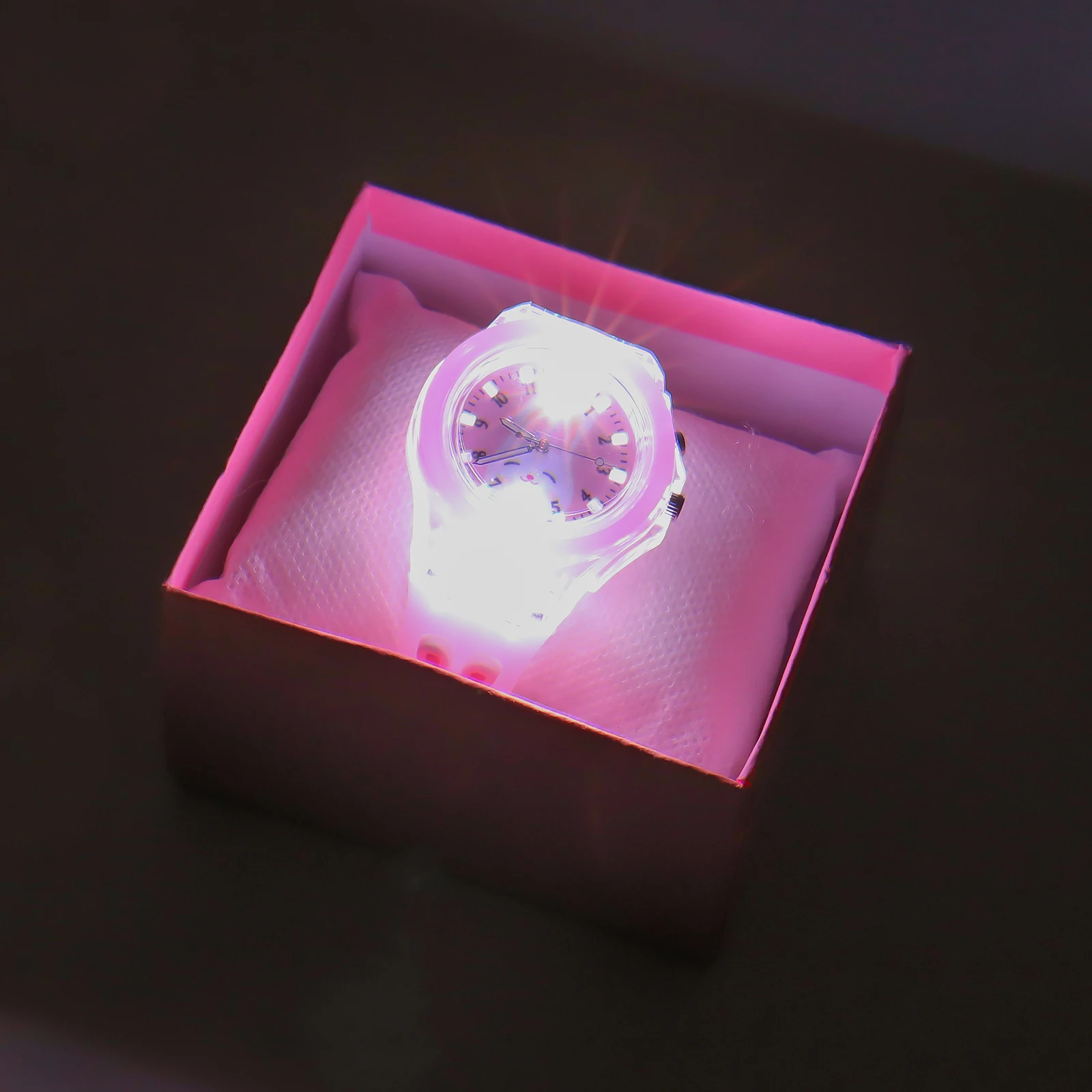 Cute Pink Rabbit Quartz Watch Six-Piece Set, Suitable for Christmas Holiday Gift Giving