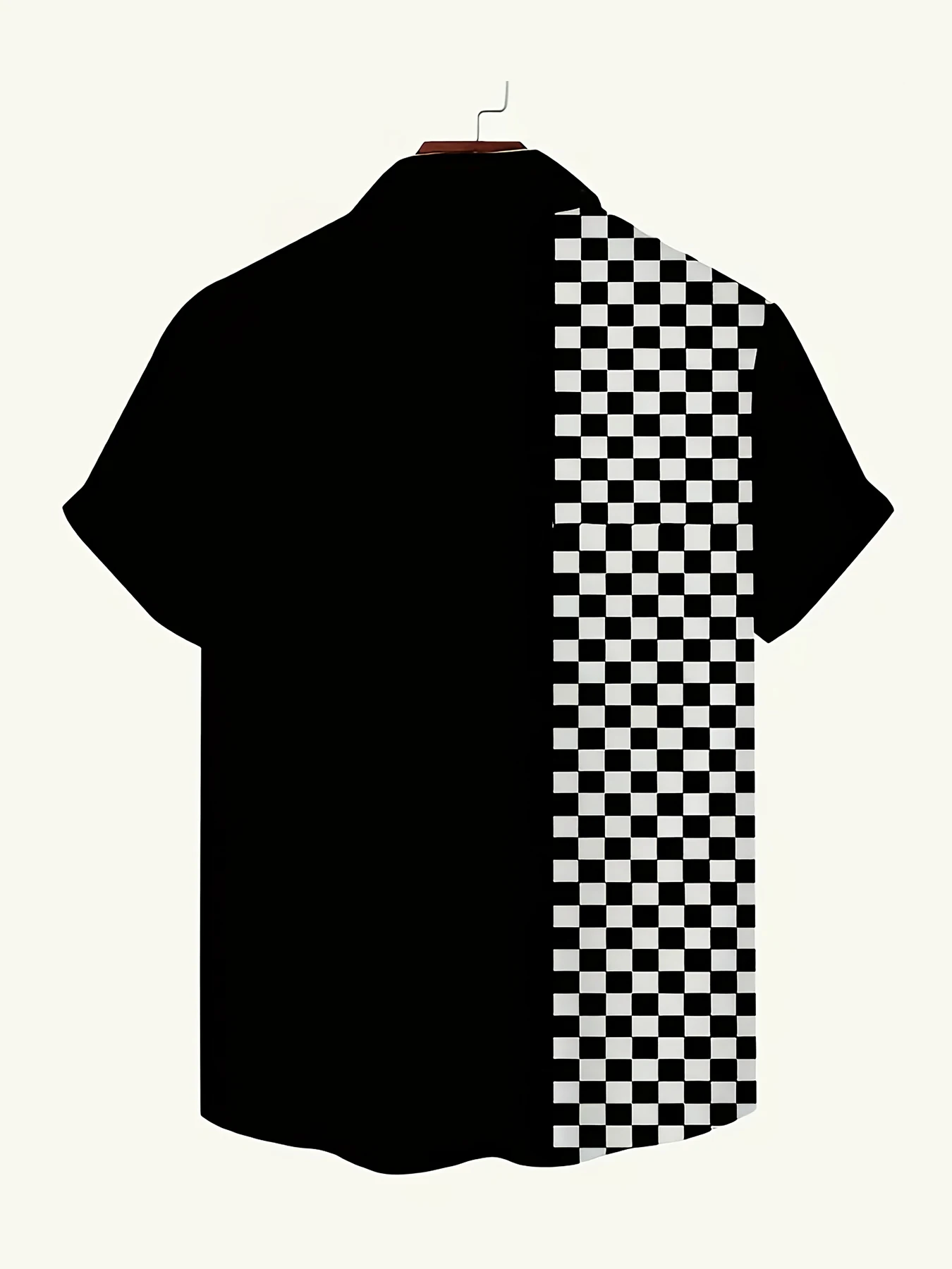Black And White Plaid 3D Printed Shirt Office Casual Men's Lapel Shirt Summer Fashion Simple Daily Casual Short Sleeve Tops