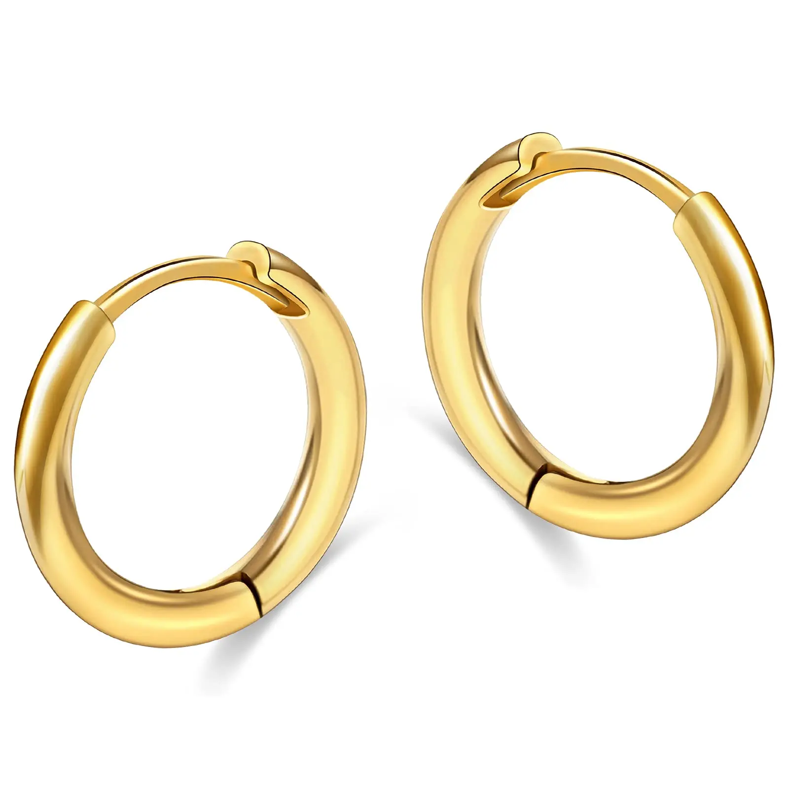 Vonmoos Hoop Earrings for Women Luxury 14K Gold Plated Jewelry Set for Men New Piercing Ear Rings Hypoallergenic Earrings