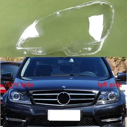 Front Lampshade Lamp Shell Headlamp Cover Headlight Shade Lens Plexiglass For 2011-2014 Benz C Class W204 C180 C200 C260