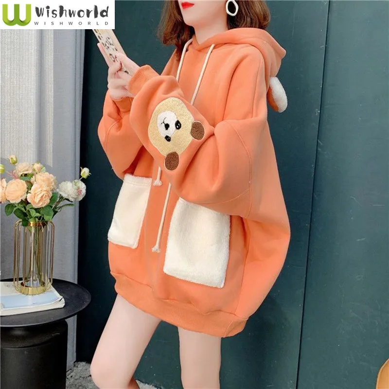 

Hooded Teddy Bear Top Women's Autumn and Winter New Korean Version Loose and Lazy Style Western-style Anti-aging Jacket