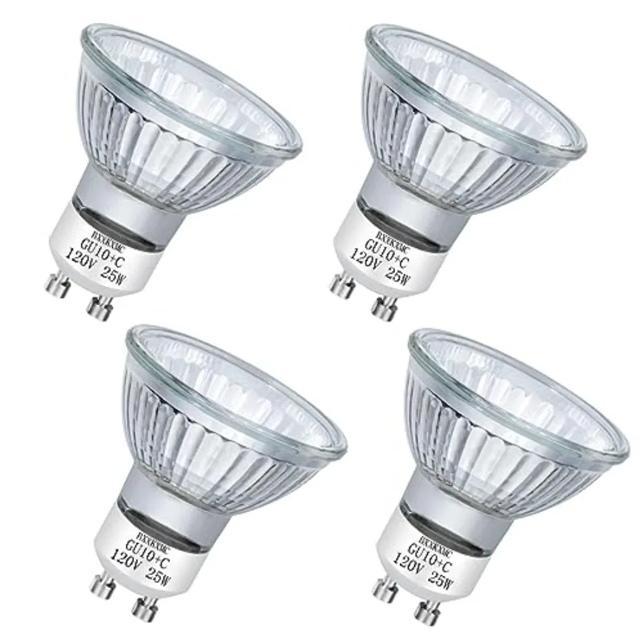 Halogen Bulb 25W NP5 Candle Warmer ETC Replacement Light Bulb 4 Pack Halogen GU10 120V for Wax Melt, Tart Burner, Recessed, Tra