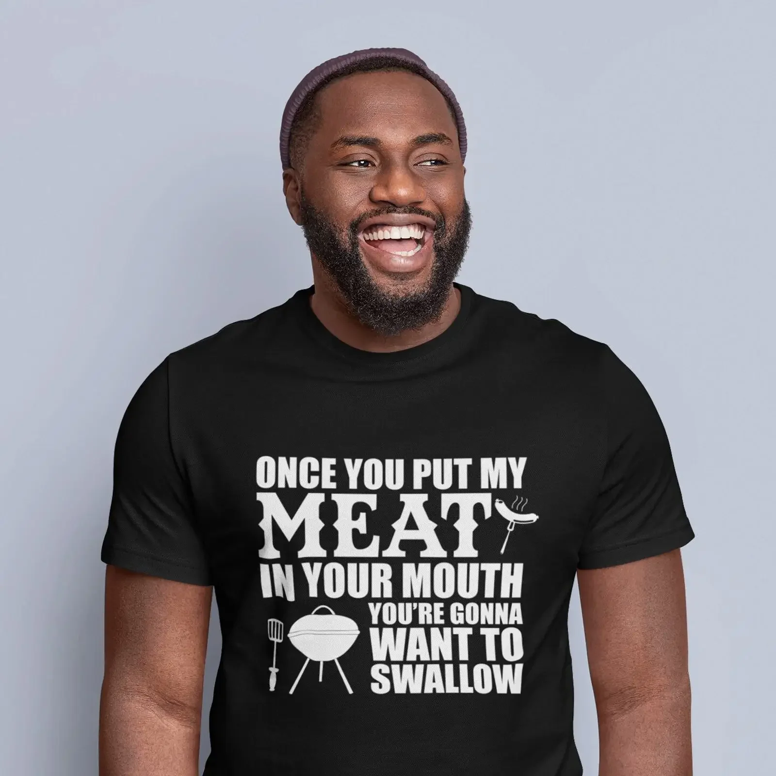 Once You Put My Meat in Your Mouth Gonna Want To Swallow Funny Father amp 39 s Day BBQ T Shirt vintage Washed designer clothes