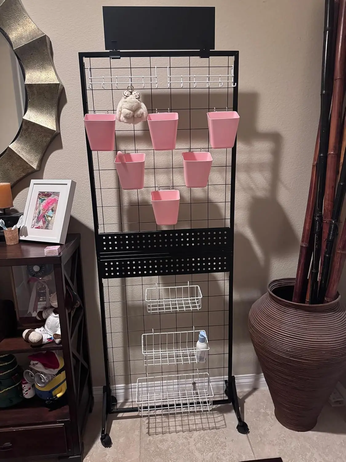 Art Craft Board - Beweglicher 3-in-1 Gridwall-Präsentationsständer mit Rollen, 2'