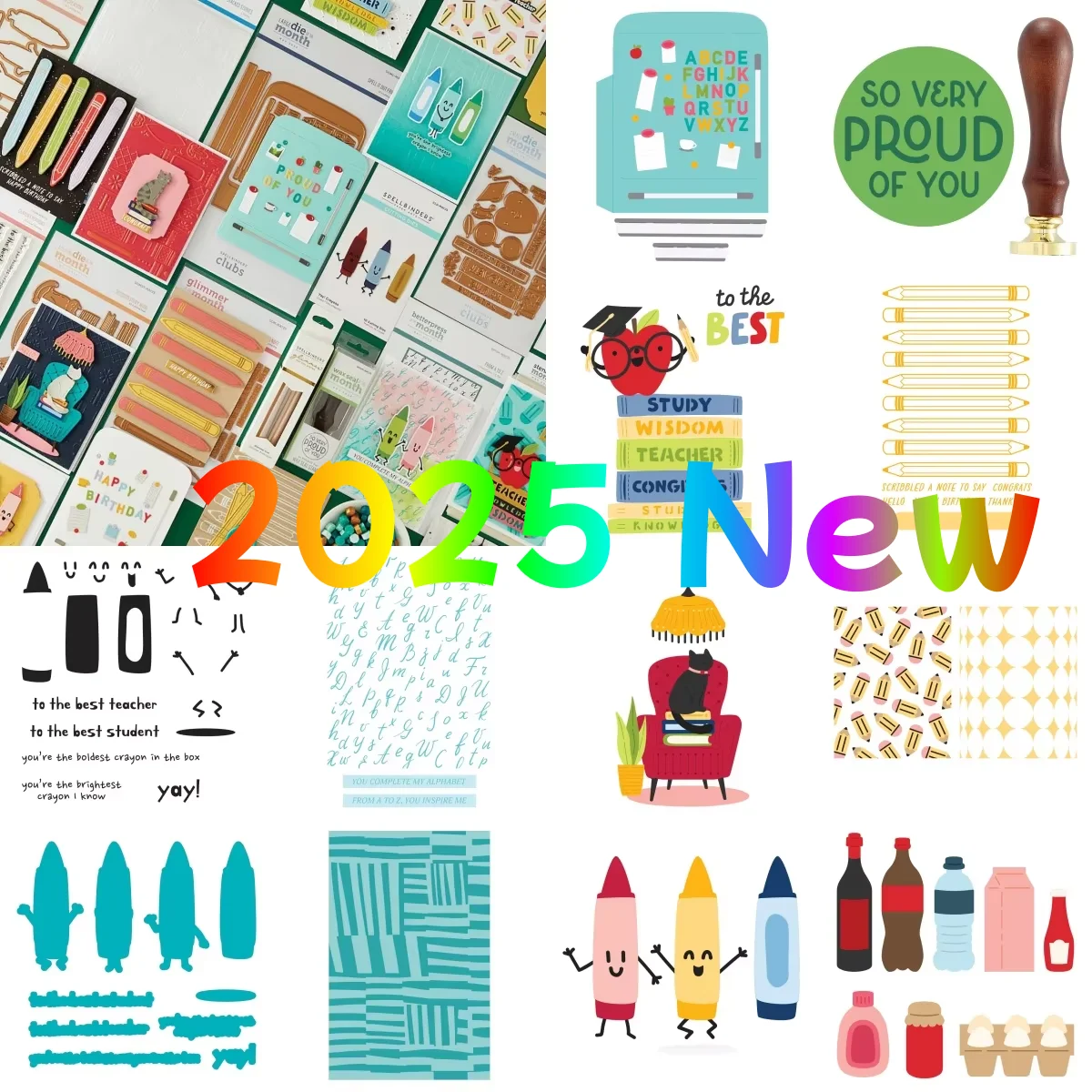 

New Spell Classroom Stitched Notes Metal Cutting Dies Clear Stamps Stencil Hot Foil Wax stamper For DIY Card Scrapbook Embossed