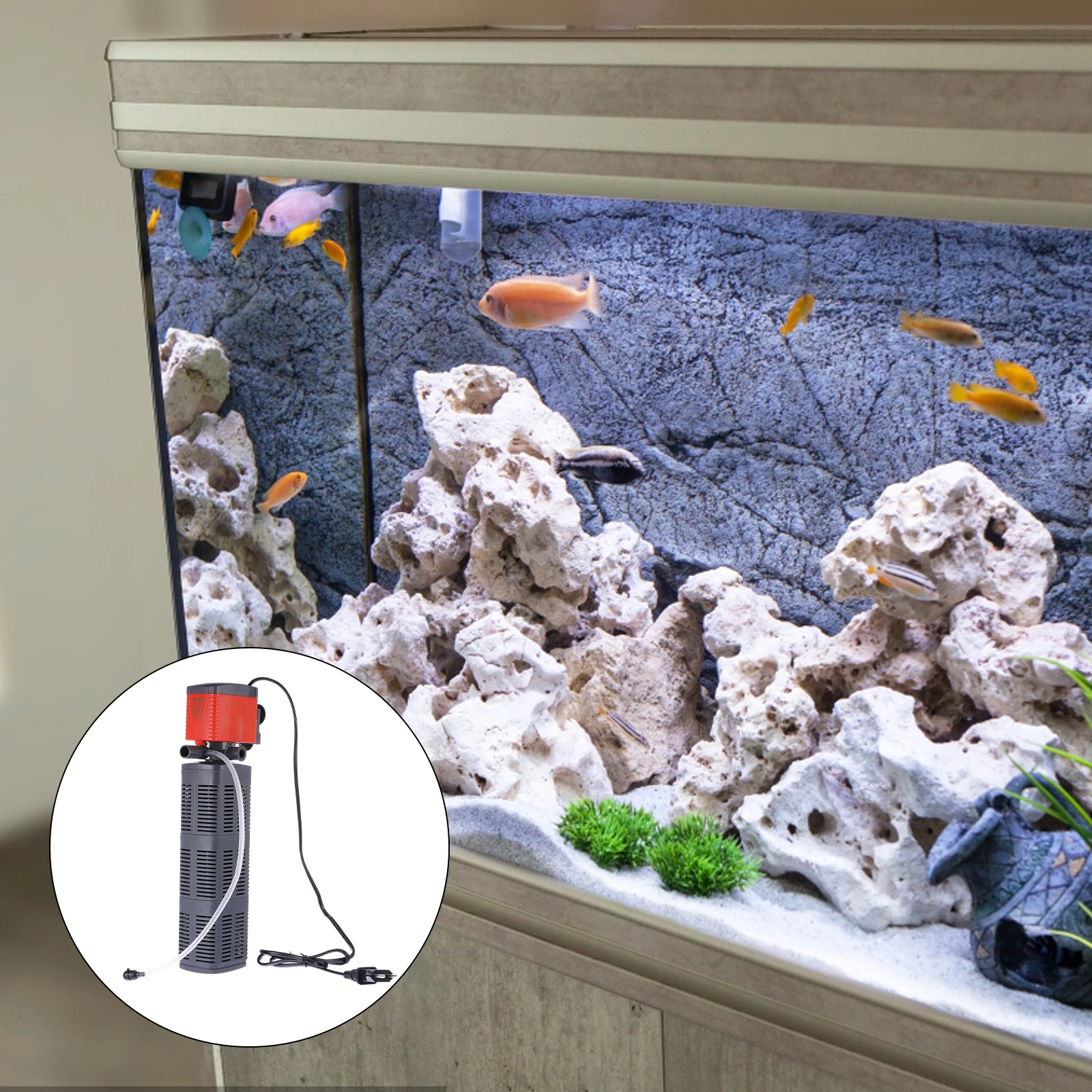 

30W 1800L/ Fish Tank Filter Circulating Aerator Submersible Mute Fountain Pump Submersible Water Pump Eu Plug