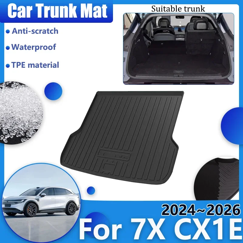 

Car Trunk Mats for Zeekr 7X CX1E 2024 2025 2026 Waterproof Carpet Anti-scratch Tray Liner Cushion 3D TPE Storage Pad Accessories