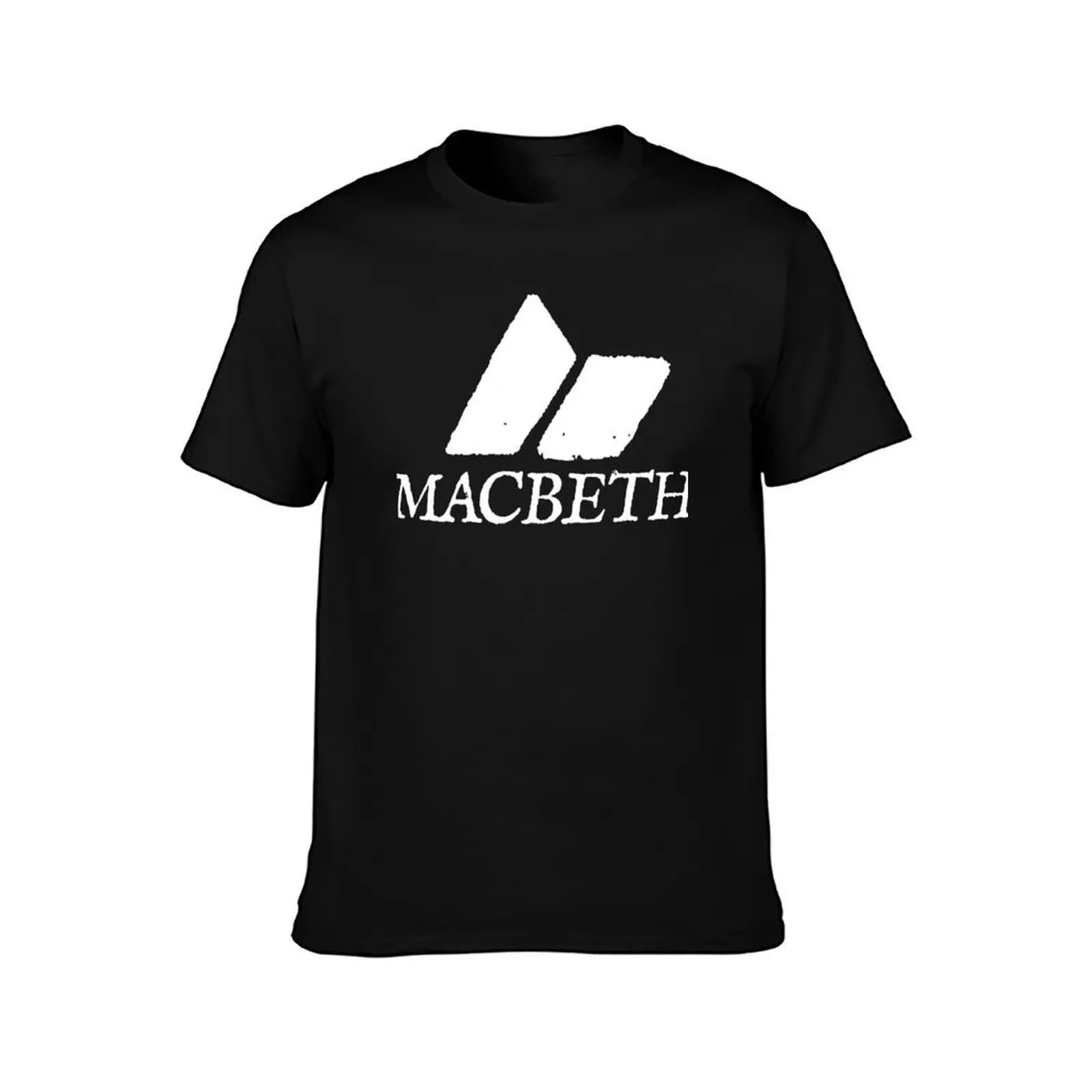 Macbeth - Grunge Logo Essential T-Shirt, Summer Casual Cotton Tee, Oversized Streetwear Tops, Vintage Graphic Print, 100% Cotton