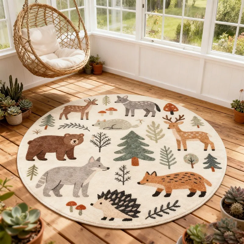 Plant-based Printing Living Room Carpet Vintage Advanced Bedroom Bedside Rug Home Decor Sofa Coffee Table Mat Home Tapis Ковер