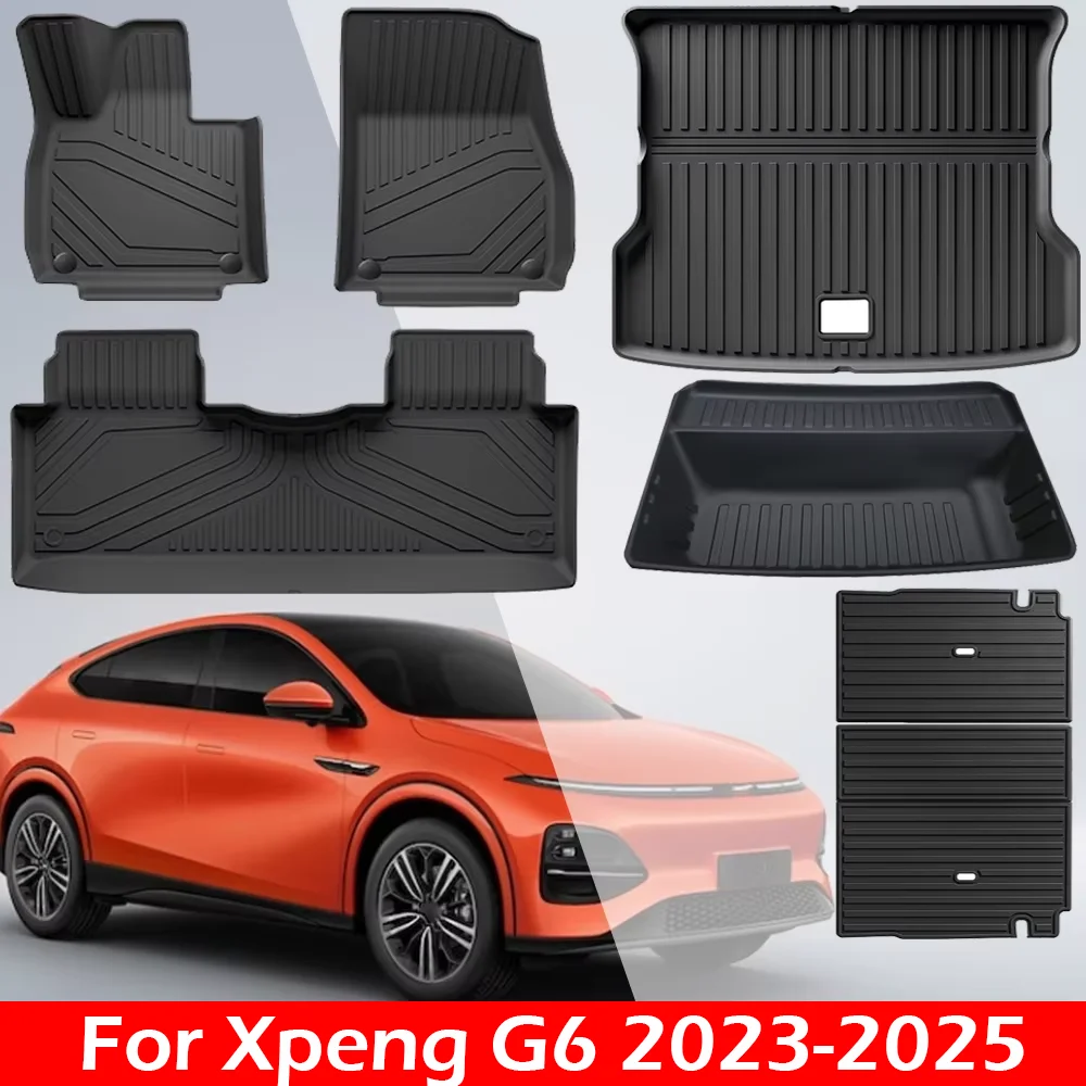 

For Xpeng G6 2023 2024 2025 TPE Floor Mats,All Weather Waterproof Front Rear Cargo Liner Mat Foot Pads Accessories(LHD&RHD)