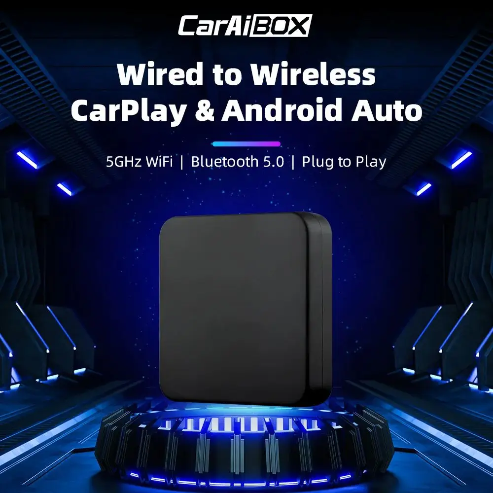 CarPlay kotak Ai USB pintar octa-core, adaptor Carplay nirkabel WiFi, kotak Dongle Multimedia Streaming TV