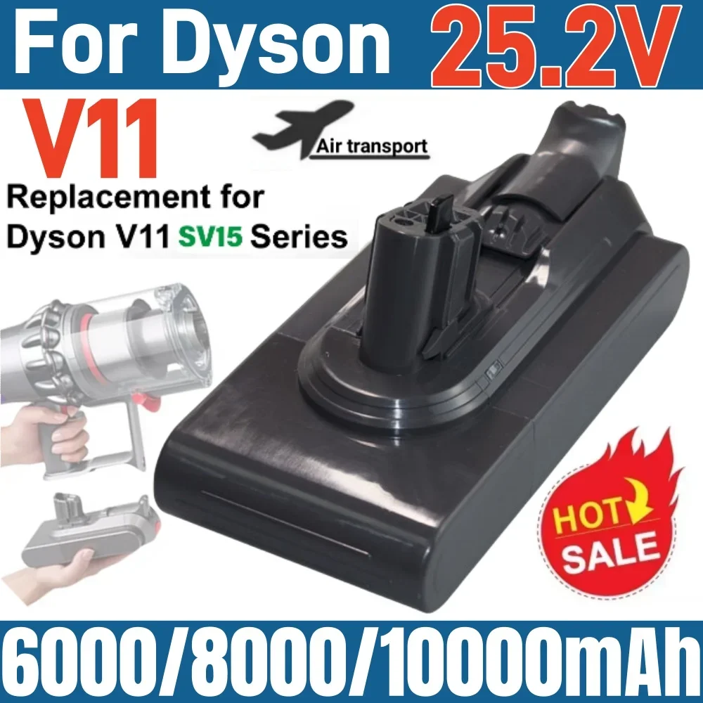 

100% New For Dyson V11 25.2V 6000/8000/10000mAH V11 Series Charging Replacement Battery SV12 SV14 SV15 970145-02