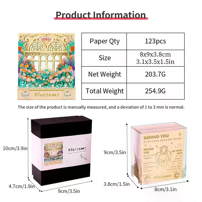 Time Piece Calendar 2027 Desk Calendar With LED Light 3D Tear-away Calendar Paper Carving Art Memo Pad Notepad Desktop Decor
