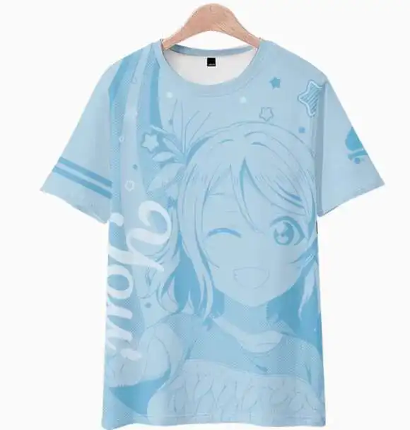 

Anime Lovelive Sunshine Aqours Short Sleeve T-Shirt Summer Cosplay Costume Casual Student Loose Tops anime