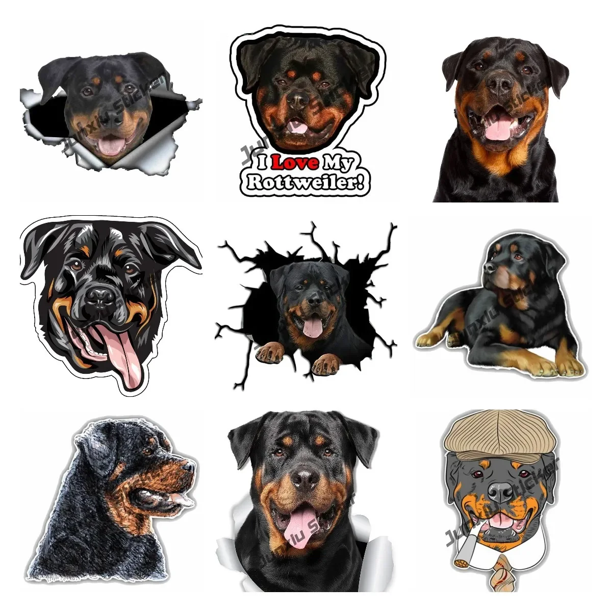 Rottweiler Dog 3D Car Sticker Waterproof Decor Suitcase Truck Motorcycle Car Accessories Premium Quality Vinyl Glue Sticker