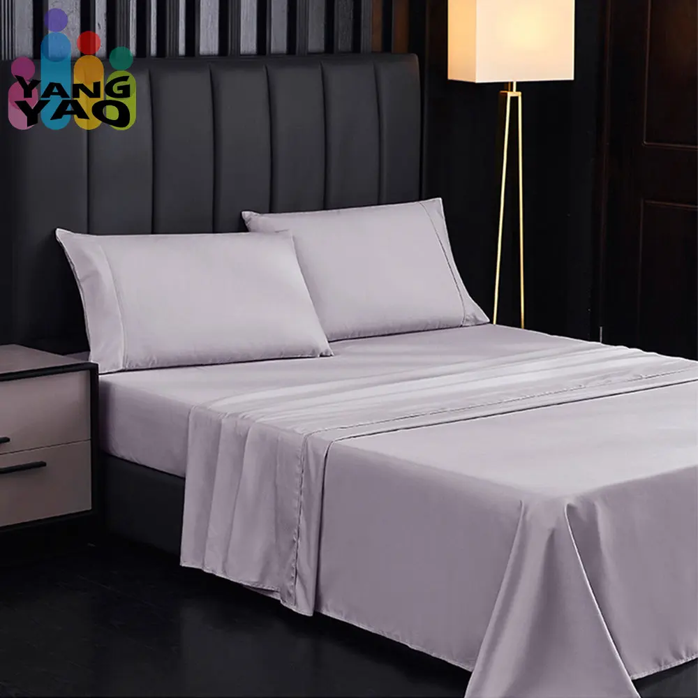 

Bedding Set Sheet Home Textile Solid Flat Sheets Fitted Sheet with Elastic Bands Non Slip Mattress Covers for King Queen Size