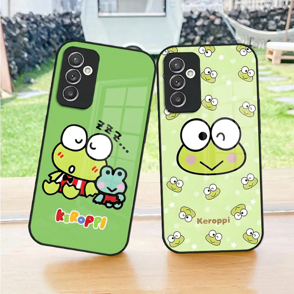 Cute K-Kero Keroppi Phone Case For S24 Ultra Samsung S23 Fe S22 S20 S21 Plus A16 A54 A34 A24 A53 Note 20 Glass Cover