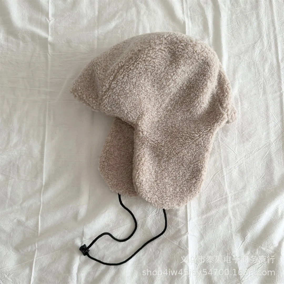 2025 Nuovo Cappello per bambini Peluche Addensato Antivento Paraorecchie Berretto Inverno Caldo Fodera in Pile Coulisse Regolabile per Baby Boy Girl