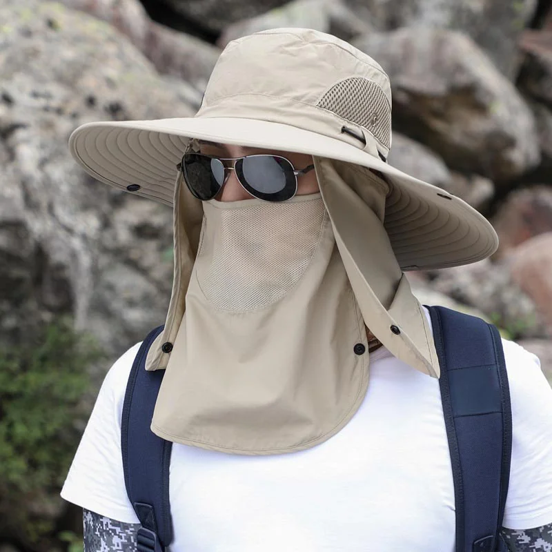 Sombrero de Pesca Plegable con Protector Facial, Cuello y UV - imagen 3