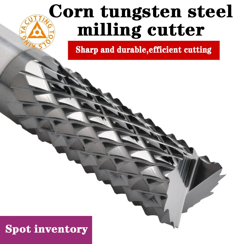 KINGYA D3.175-D12 DLC Black Coating Alloy Tungsten Steel PCB Corn Milling Cutter