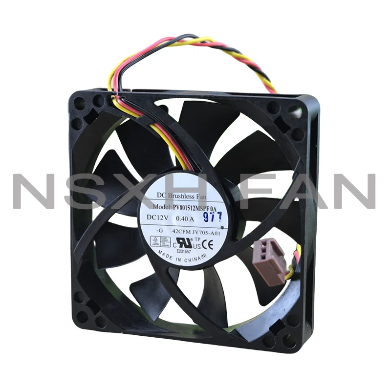 Ventilador do chassi, PV801512MSPFOA, 12V, 0.4A, 8015