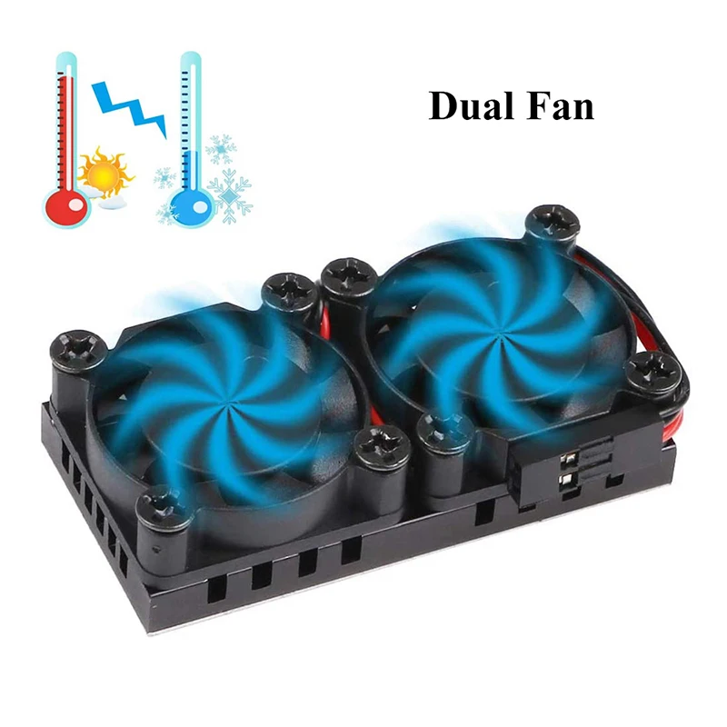 Raspberry Pi 4 Dual Fan Active Cooler CPU RAM مشعاع تبريد من السيليكون وسادة حرارية لـ Raspberry Pi 4B 3B+ 3B