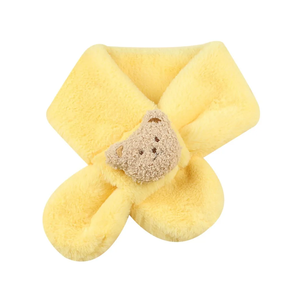 Fashion Warm Kids Winter Scarf Thick Plush Neck Warmer Cute Soft Children Cross Neckerchief Toddler