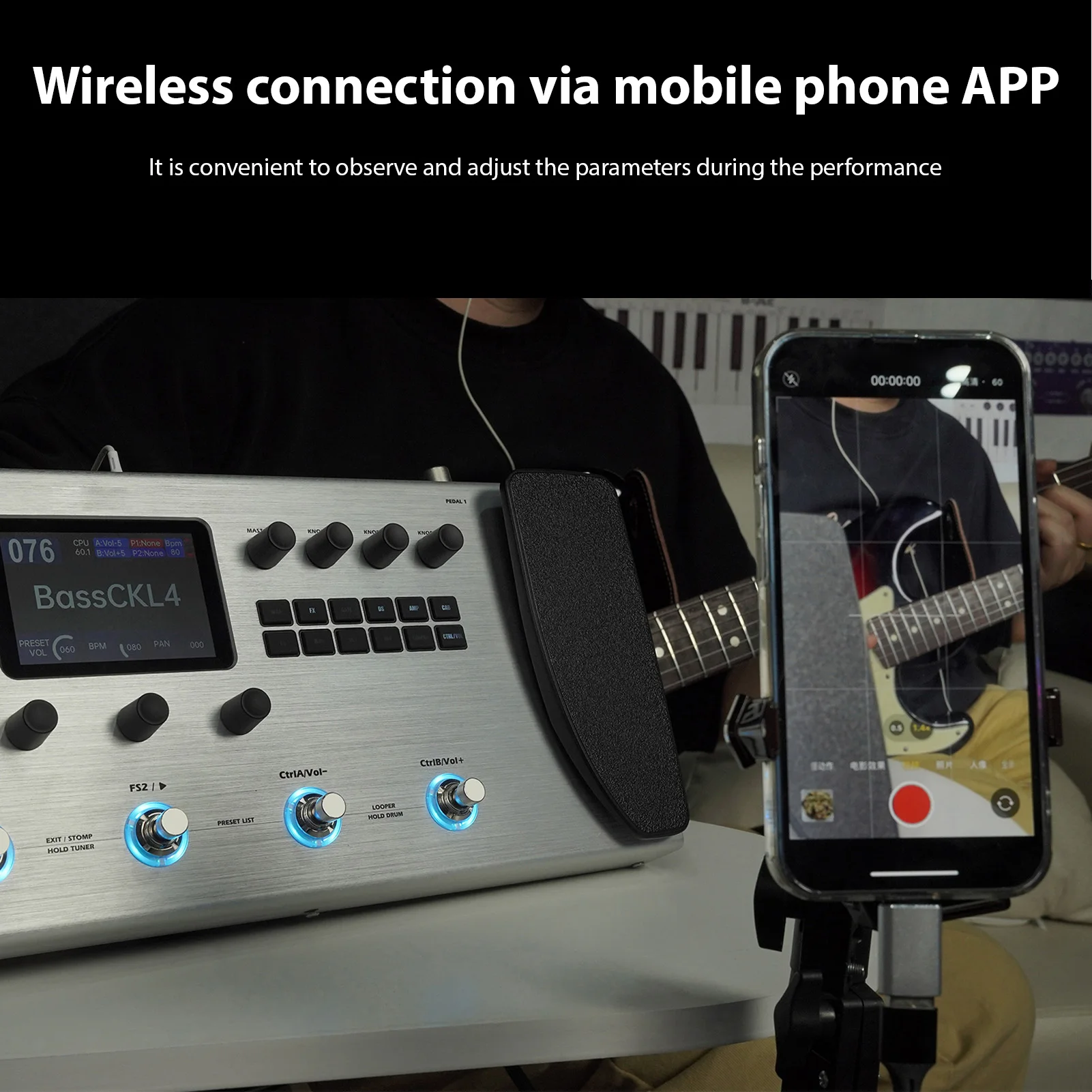 معالج تأثيرات الجيتار M-VAVE 120 أمبير نماذج آلة الطبل حلقة MIDI واجهة إعادة أمبير معالج جيتار محمول متعدد التأثيرات