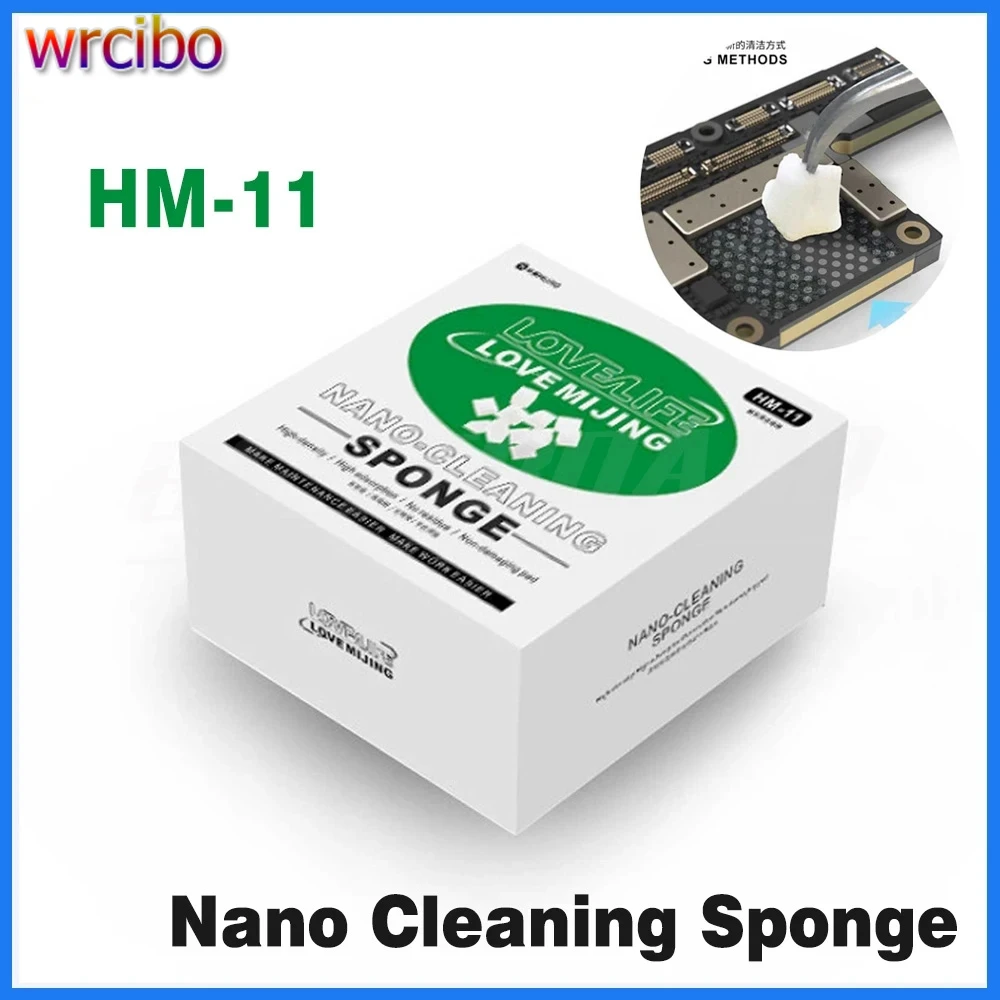 MIJING HM-11 Nano Cleaning Sponge Phone Screen Glue Removal /Camera / PCB Soldering Welding Flux Oil Cleaner No floc And Residue