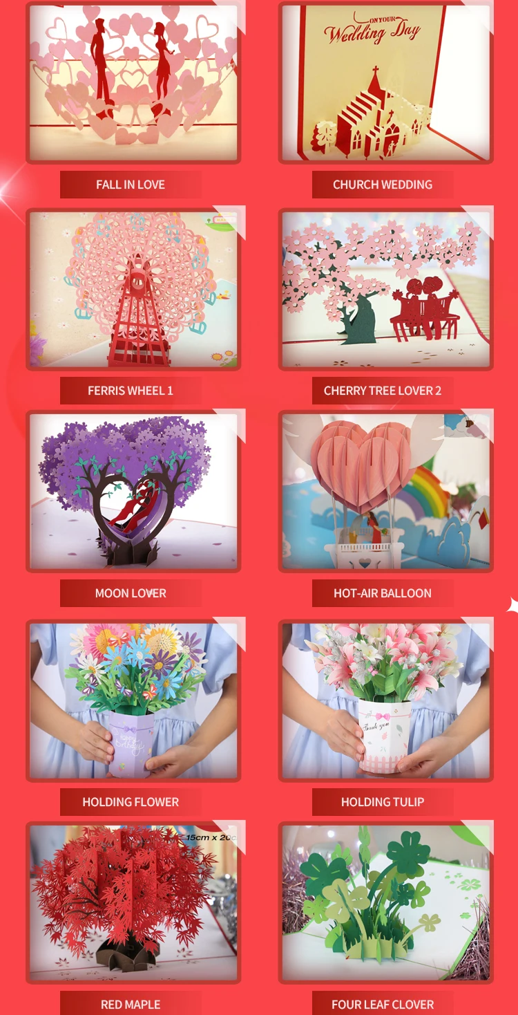 3d Pop-up Verlobung karten Liebhaber Hochzeits einladung Grußkarten laser geschnitten Valentinstag Geschenk Jubiläums karte Großhandel – Detail 4