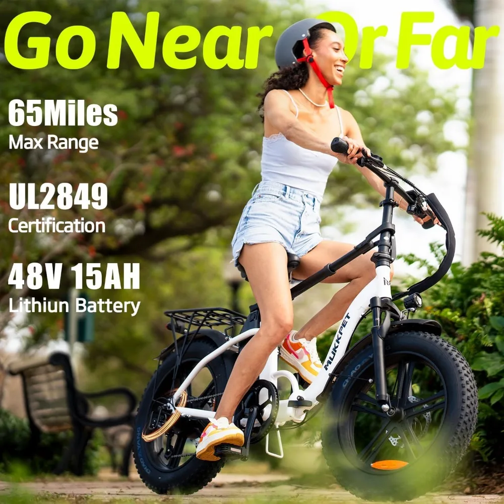 Electric Bike for Adults,Peak 1500W Foldable Ebike,28MPH 65Miles Folding,20