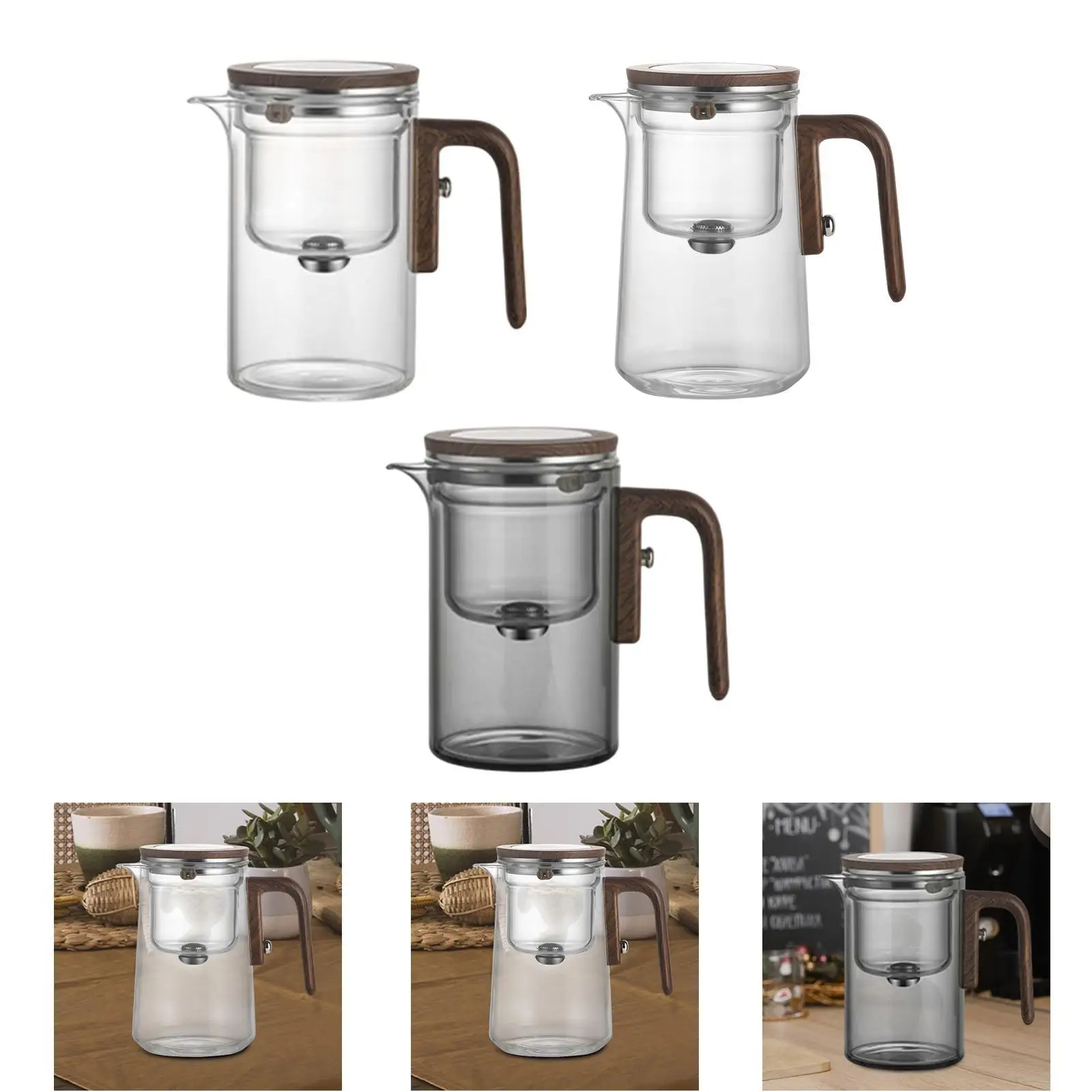 

Glass Teapot for Loose Tea Sturdy Water Separation for Home Office Tea House