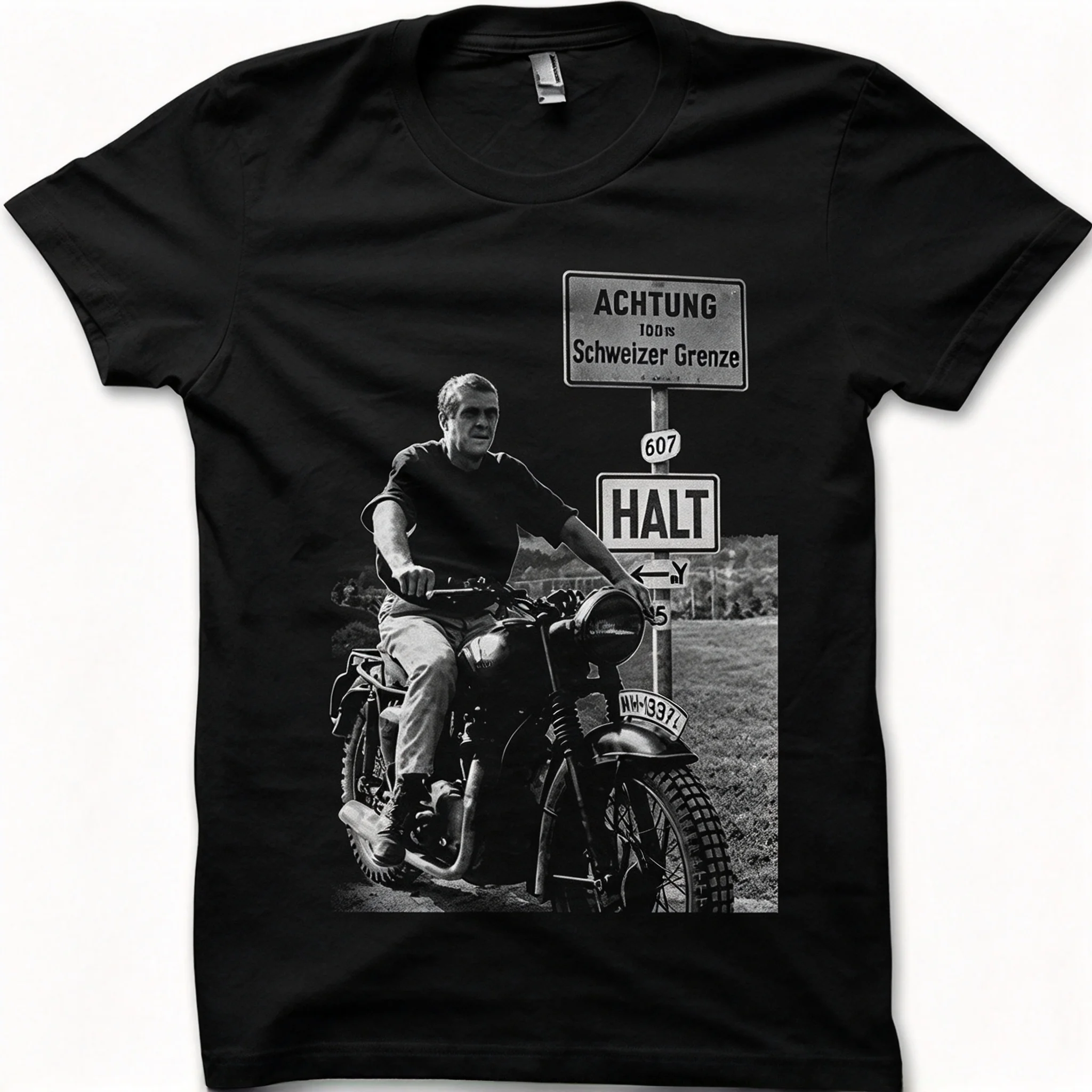 2026 Motorcycle Printed T-shirt From 'The Great Escape' Summer New Item Suitable for Both Men and Women, Casual T-shirt