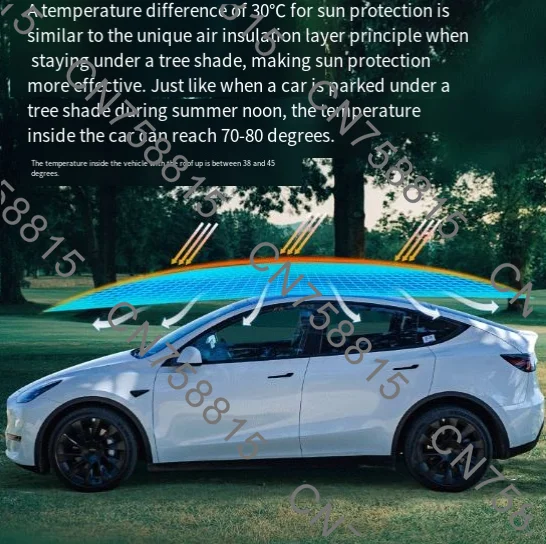 car fixed automatic roof parasol, sun protection car cover，With roof front crossbar