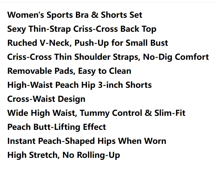 2-teiliges Set aus Sport-BH und Shorts mit hoher Taille, Bauch- und Hüftformung, stoßdämpfend, Neckholder, Yoga-Set, Lauf- und Fitness-Set – Detail 1
