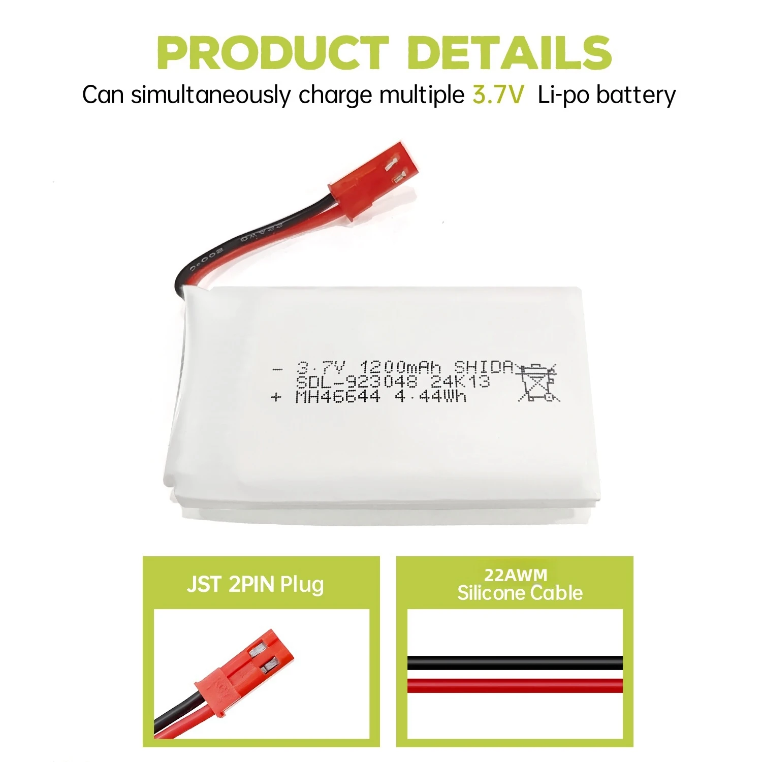 5 個 3.7V 1200mAh 30C JST プラグ Lipo バッテリー 5-in-1 充電器付き MJX T04 T05 T25 X900 X9TW V2400HD V2450FPV V2450GPS RC ドローン用