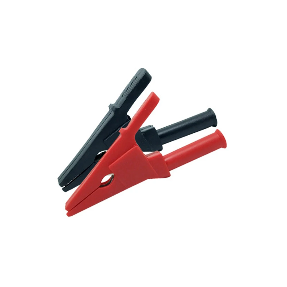 

2PCS 20mm Opening Alligator Test Clip for Banana Plug 4mm Multimeter Pen Cable Probes Crocodile Clip with Full Cover