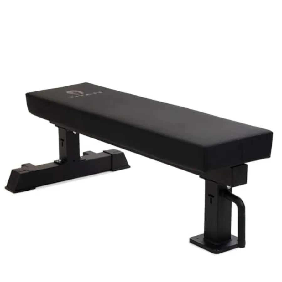 

Скамья для жима лежа TITAN Series Single Post Flat Bench 1, нагрузка до 907 кг, с утолщенной виниловой накладкой HeftyGrip (4 мм) для домашнего спортзала, соревнований по тяжелой атлетике и силовых тренировок