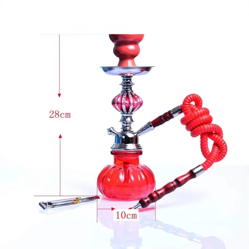 

11inch Arabian Hookah Set Glass Base Ceramics Bowl Shisha Single Hose Pipe Travel Kit Hookah Birthday Gift Home Decoration