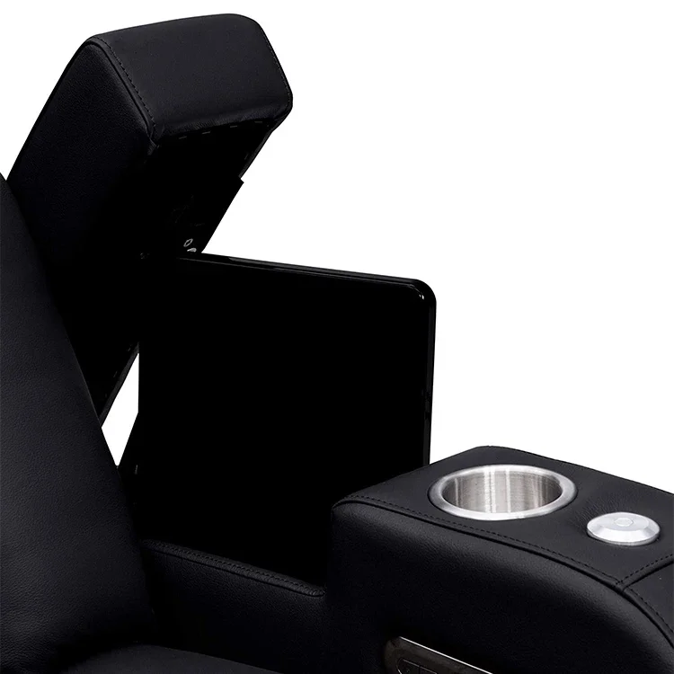 Fauteuil inclinable électrique en cuir Mars Top, canapé de cinéma maison LED, table basse, personnalisé, privé, luxe, italien