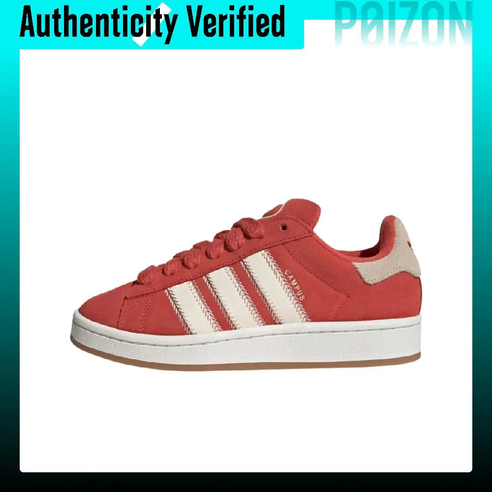 Adidas Originals CAMPUS 00s Synthetic Leather, Split Cow Leather Low top Skateboard Shoes Women's Red JQ5805