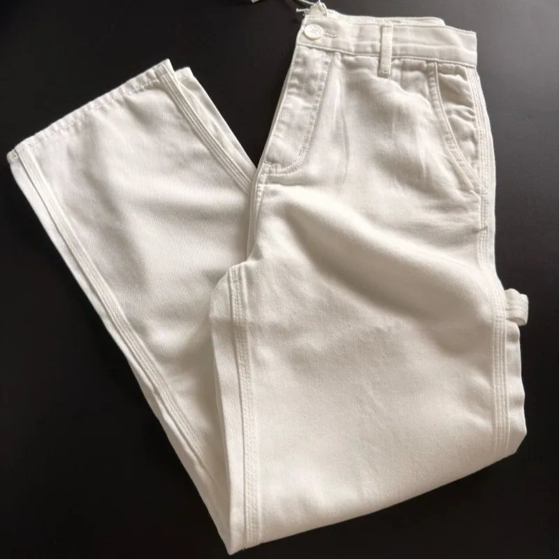 Spring/Summer Lyocell Blend Denim Cotton Trousers