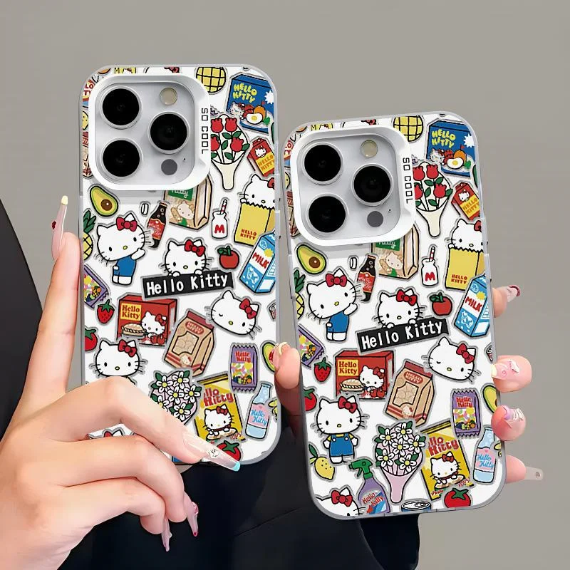 

Ins Cute Hello Kitty Phone Case For iPhone 16 15 14 13 12 11 Pro Max X XS XR 7 8 Plus 16 15 Y2K Red Good Luck Cartoon Phone Case